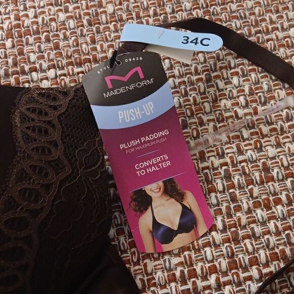New 34C Maidenform Natural Boost Demi T-Shirt Underwire Bra Warm Cocoa  New - Picture 6 of 6